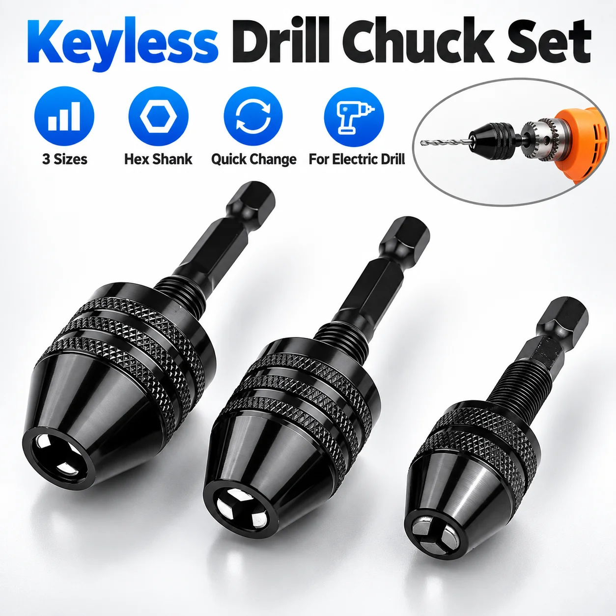 Mini Keyless Drill Chuck 0.3-8 - Power Xchange Tools ulasan dan harga