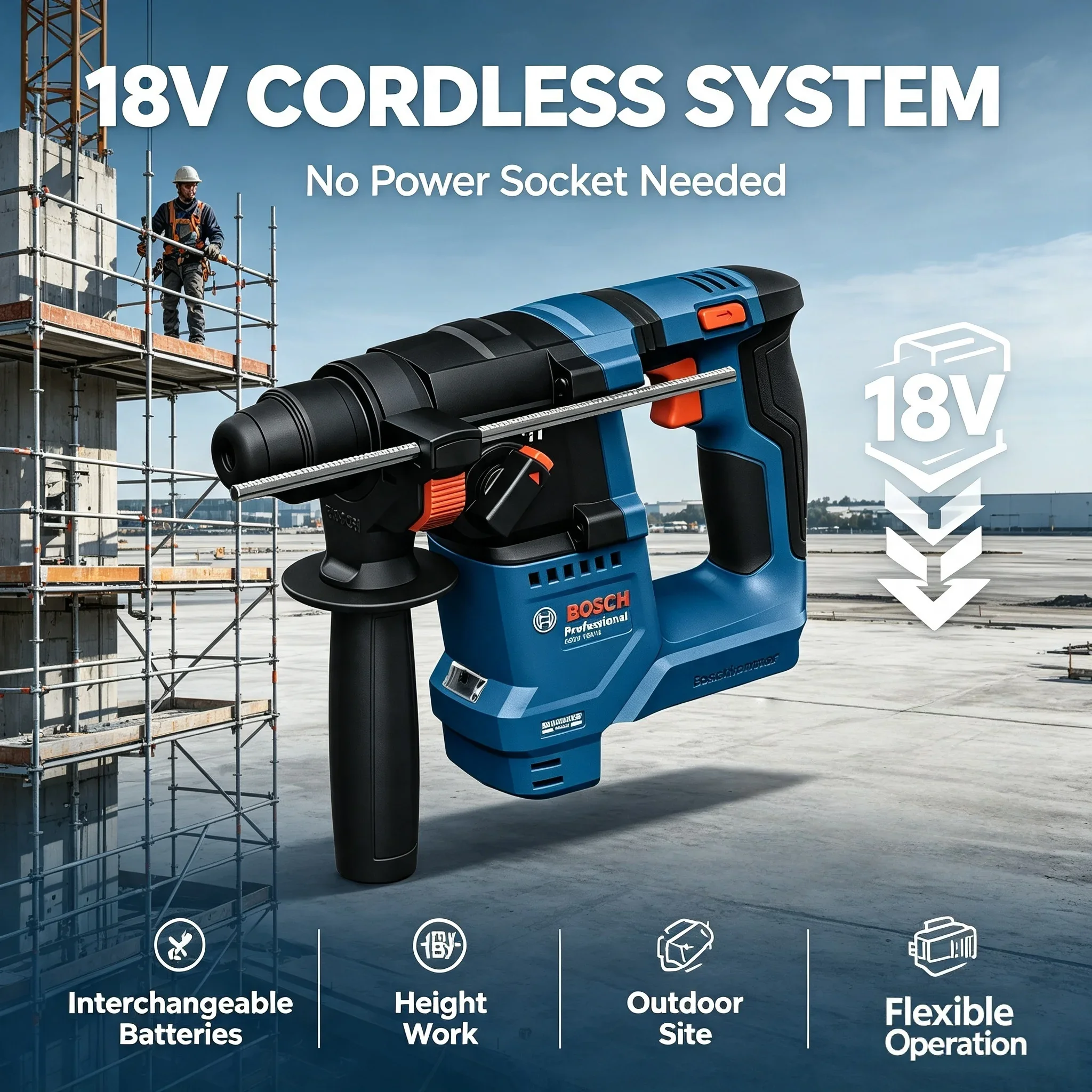 Bosch GBH 18V-18 18V Brushless - Power Tools Professional ulasan dan harga